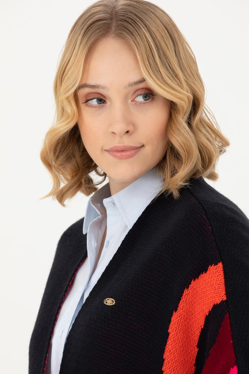 Kadın Lacivert Triko Panço