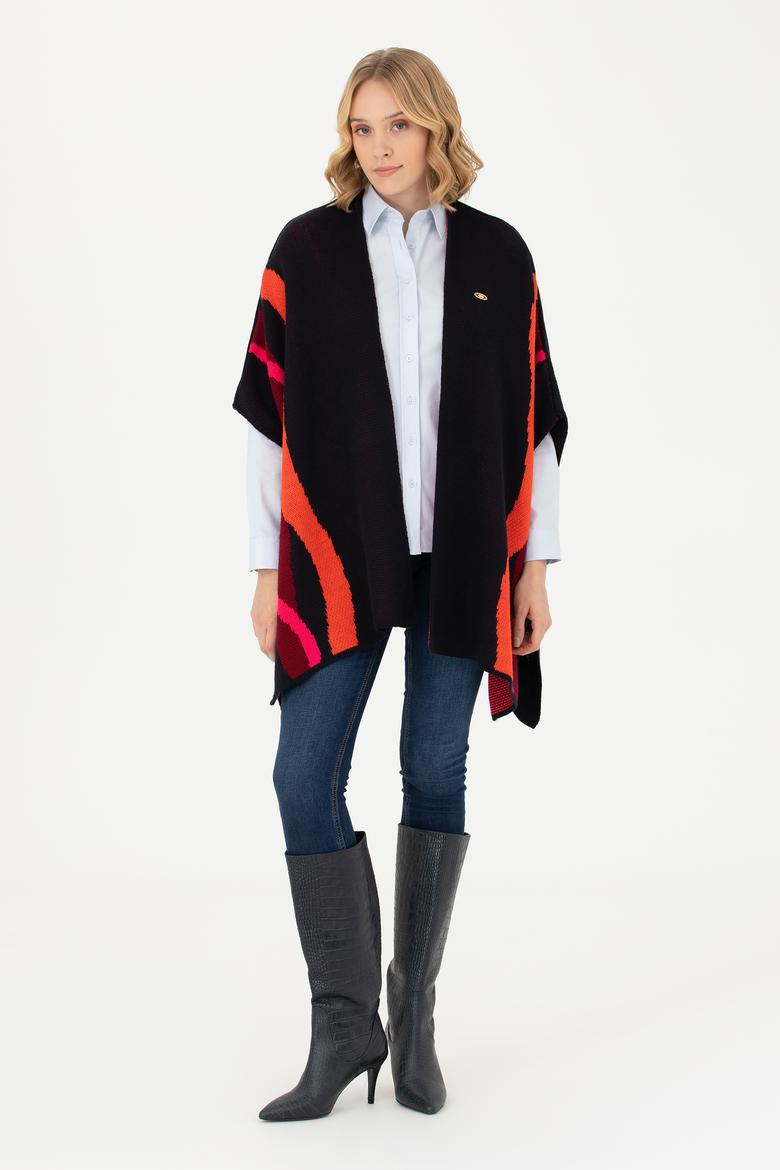 Kadın Lacivert Triko Panço - 50270458001