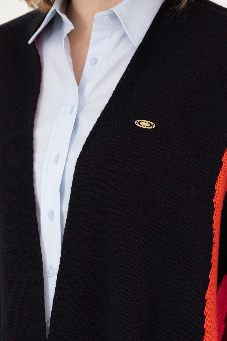 Kadın Lacivert Triko Panço