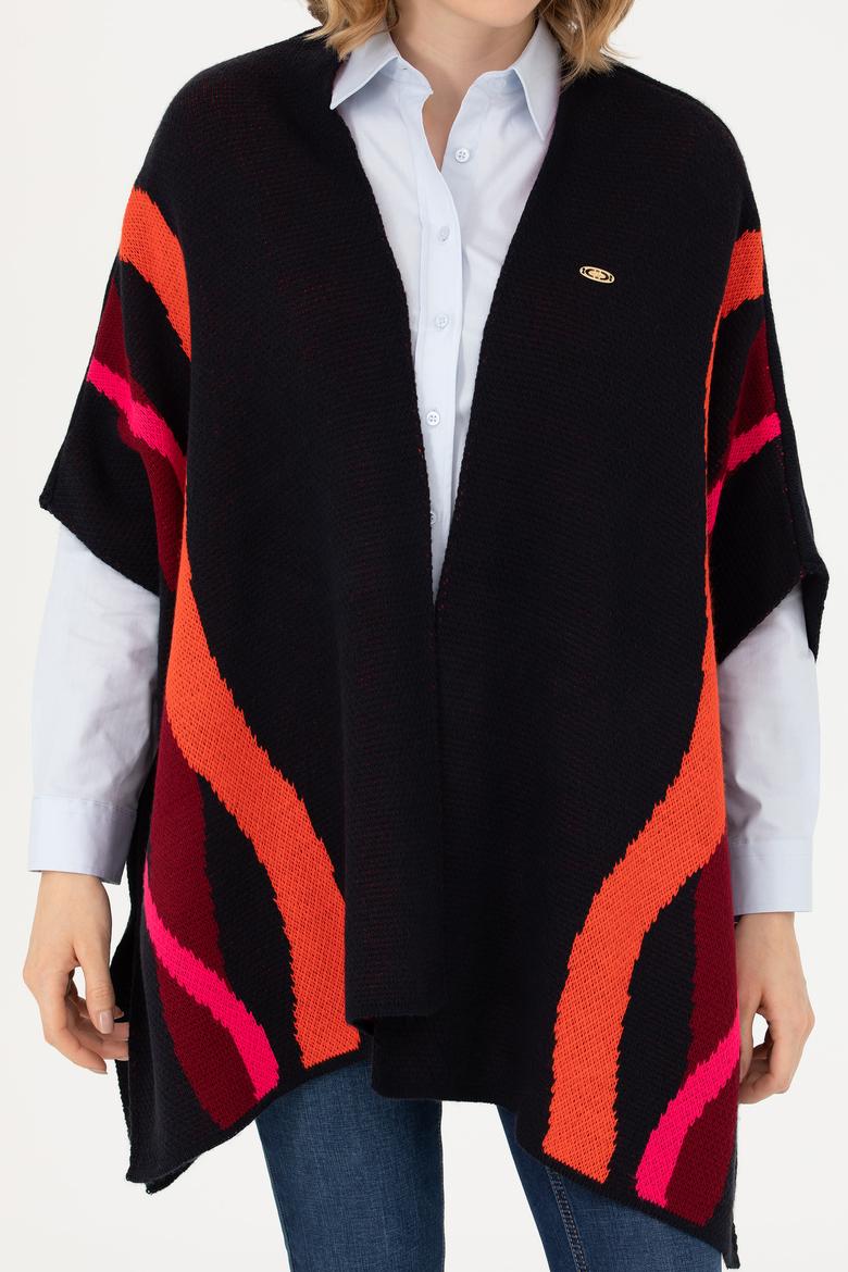 Kadın Lacivert Triko Panço - 50270458001