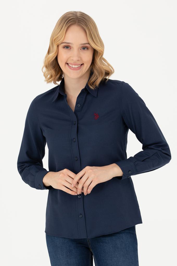 Kadın Lacivert Uzun Kollu Basic Gömlek