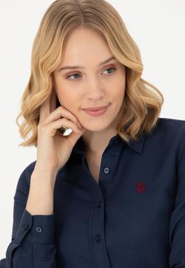 Kadın Lacivert Uzun Kollu Basic Gömlek - 50277630026