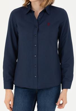 Kadın Lacivert Uzun Kollu Basic Gömlek - 50277630026