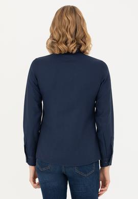 Kadın Lacivert Uzun Kollu Basic Gömlek - 50277630026