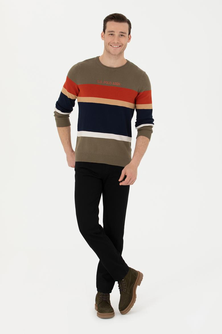 Erkek Haki Bisiklet Yaka Kazak - 50271009052