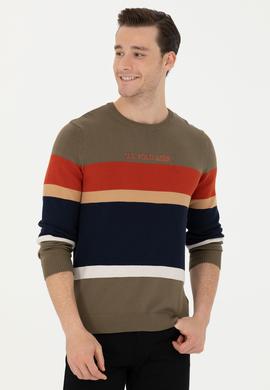 Erkek Haki Bisiklet Yaka Kazak - 50271009052