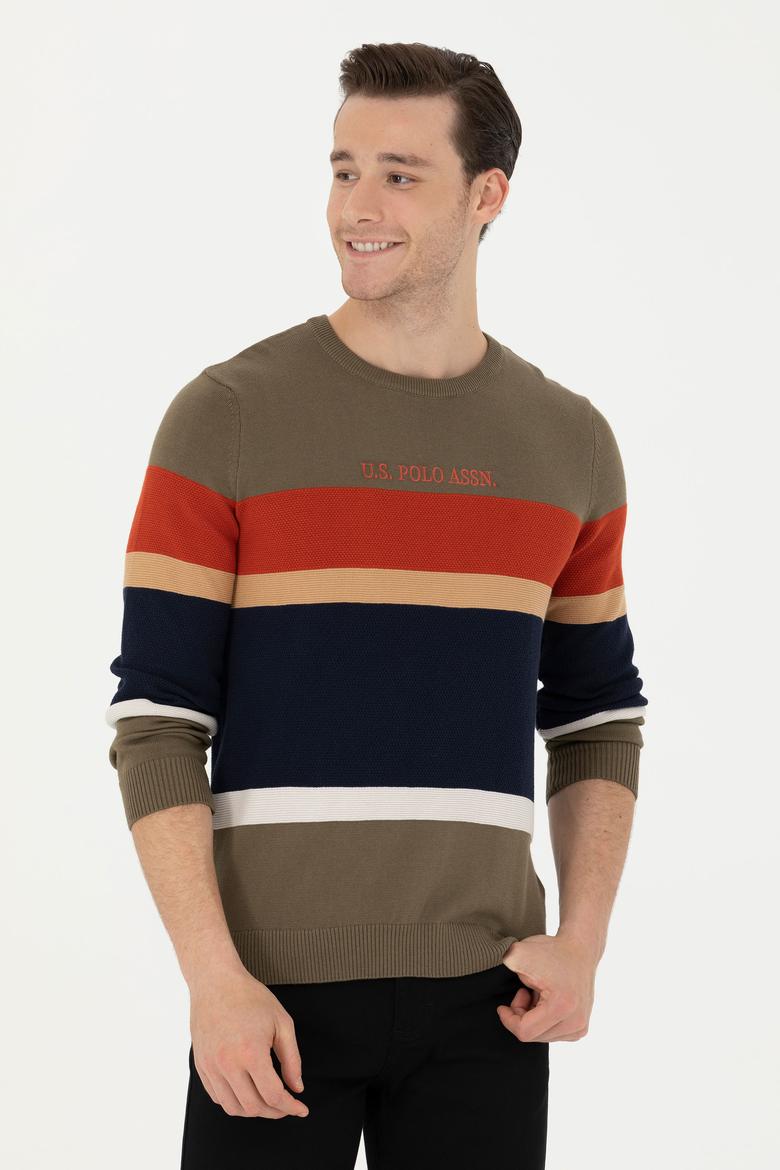 Erkek Haki Bisiklet Yaka Kazak - 50271009052