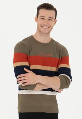 Erkek Haki Bisiklet Yaka Kazak - 50271009052