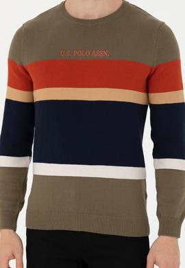 Erkek Haki Bisiklet Yaka Kazak - 50271009052