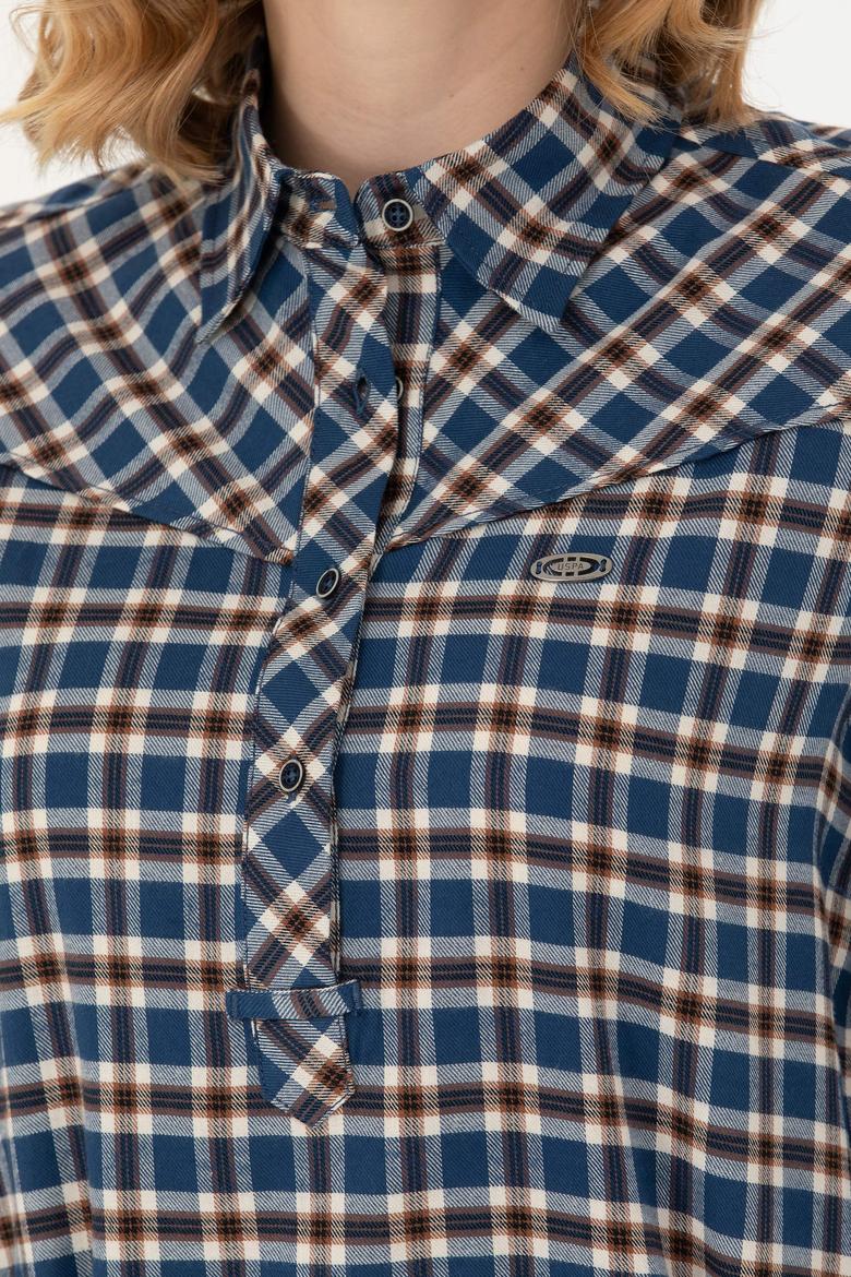 Kadın Lacivert Uzun Kollu Gömlek - 50271513003