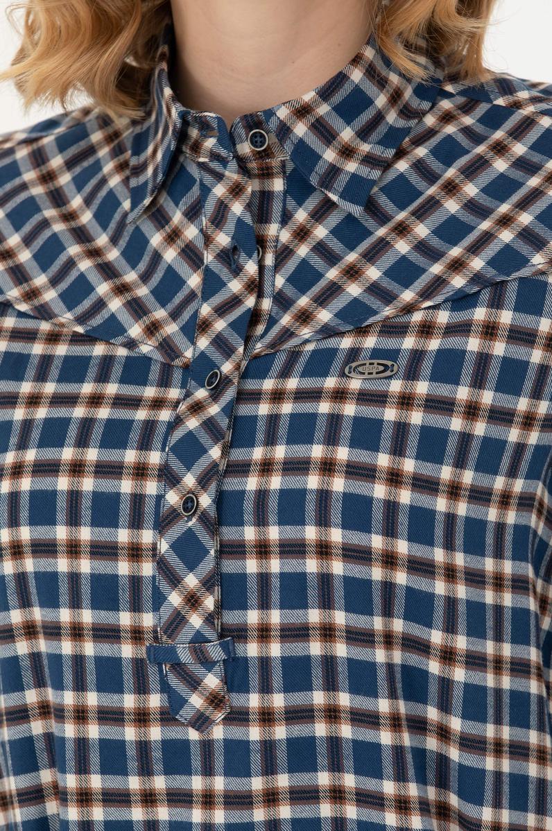 Kadın Lacivert Uzun Kollu Gömlek