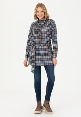 Kadın Lacivert Uzun Kollu Gömlek - 50271513003
