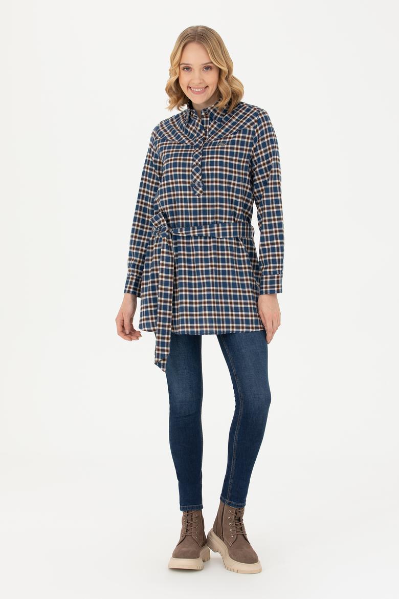 Kadın Lacivert Uzun Kollu Gömlek - 50271513003