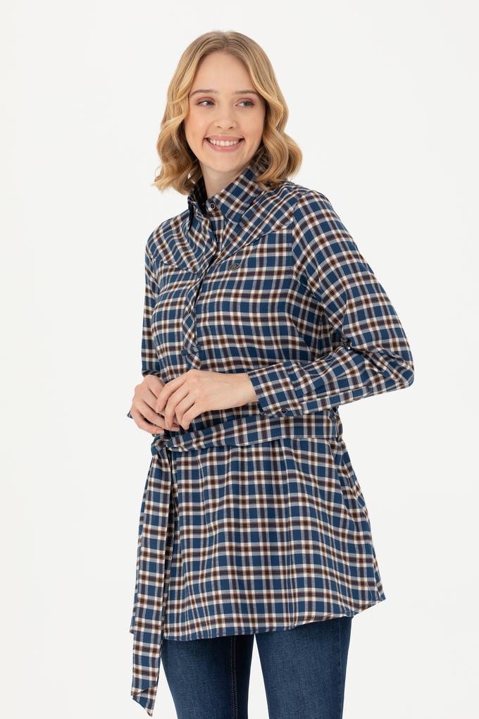 Kadın Lacivert Uzun Kollu Gömlek