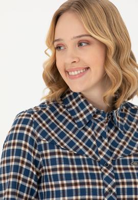 Kadın Lacivert Uzun Kollu Gömlek - 50271513003