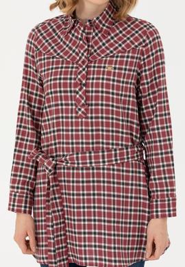 Kadın Bordo Uzun Kollu Tunik Gömlek - 50271513027