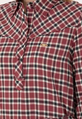 Kadın Bordo Uzun Kollu Tunik Gömlek - 50271513027