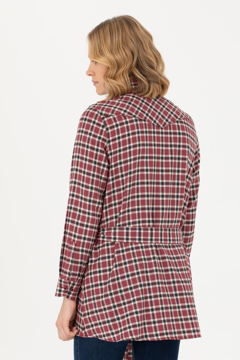 Kadın Bordo Uzun Kollu Tunik Gömlek - 50271513027