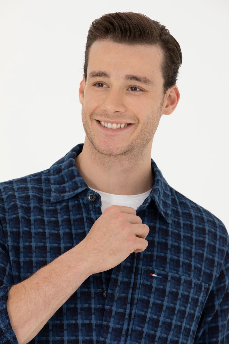 Erkek Mavi Jean Gömlek - 50272608013