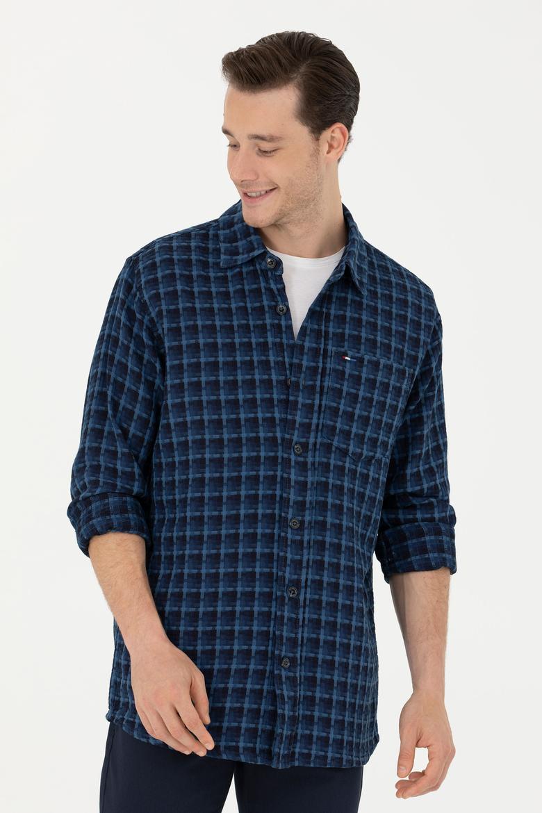 Erkek Mavi Jean Gömlek - 50272608013