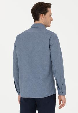 Erkek Lacivert Uzun Kollu Gömlek - 50276574019