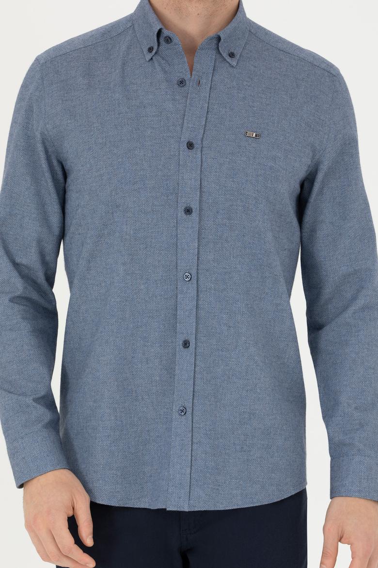 Erkek Lacivert Uzun Kollu Gömlek - 50276574019