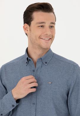 Erkek Lacivert Uzun Kollu Gömlek - 50276574019