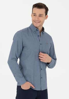 Erkek Lacivert Uzun Kollu Gömlek - 50276574019