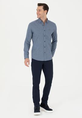 Erkek Lacivert Uzun Kollu Gömlek - 50276574019
