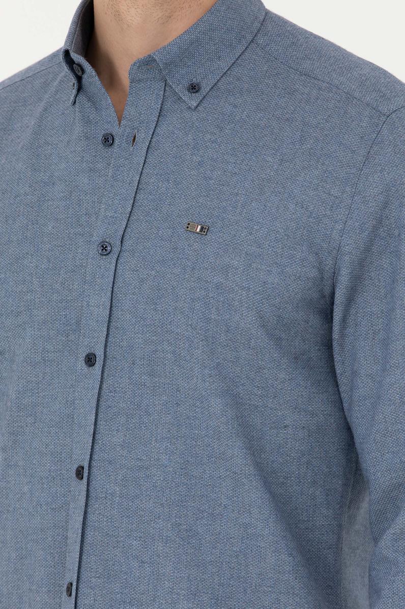 Erkek Lacivert Uzun Kollu Gömlek