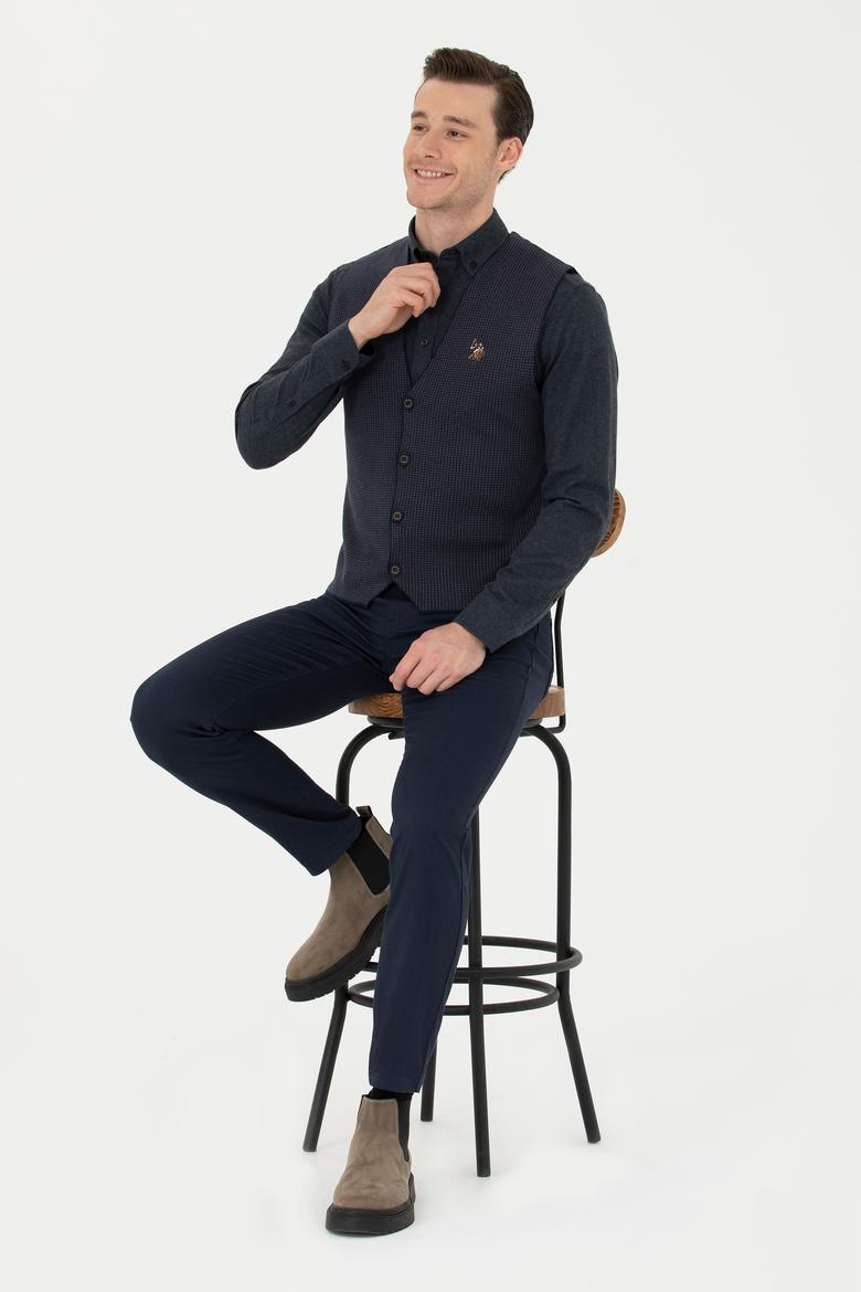 Erkek Lacivert Triko Hırka - 50279961006