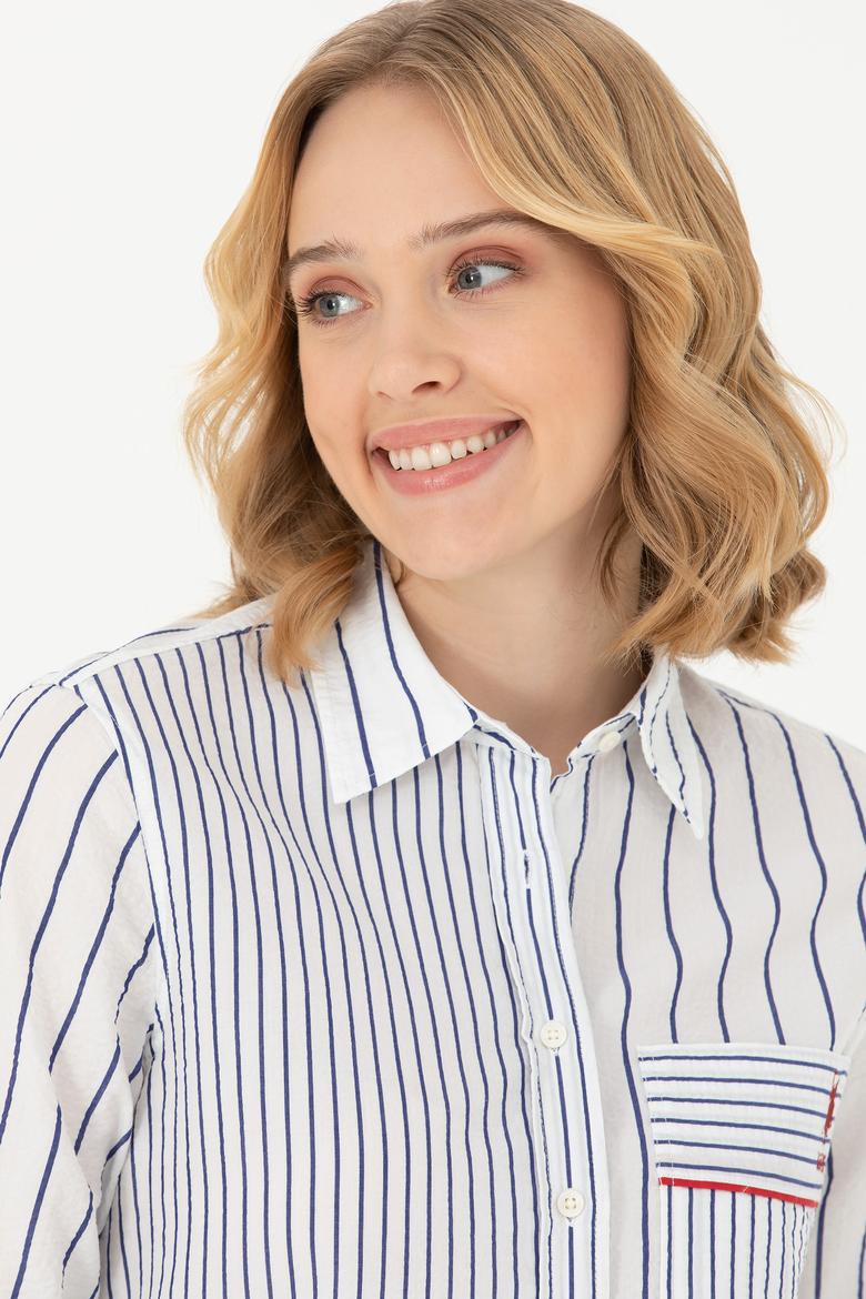 Kadın Beyaz Uzun Kollu Gömlek - 50271518003