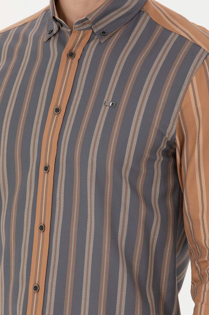 Erkek Antrasit Uzun Kollu Gömlek