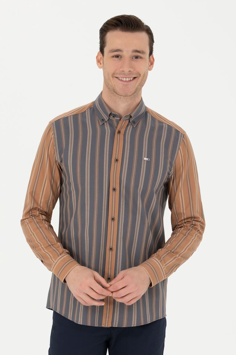 Erkek Antrasit Uzun Kollu Gömlek - 50272649001