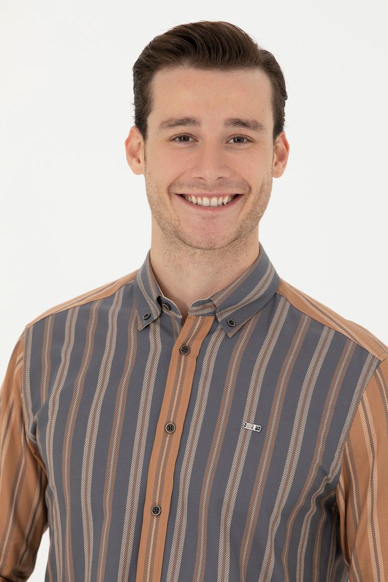 Erkek Antrasit Uzun Kollu Gömlek - 50272649001