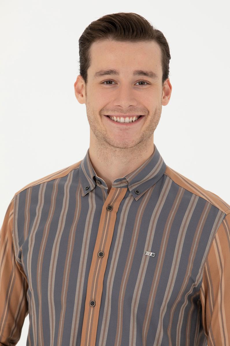 Erkek Antrasit Uzun Kollu Gömlek