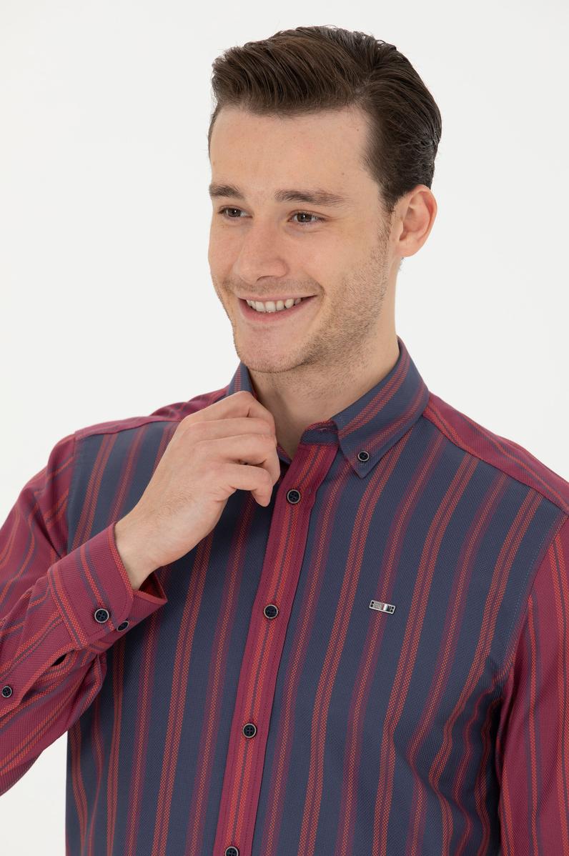 Erkek Lacivert Uzun Kollu Gömlek