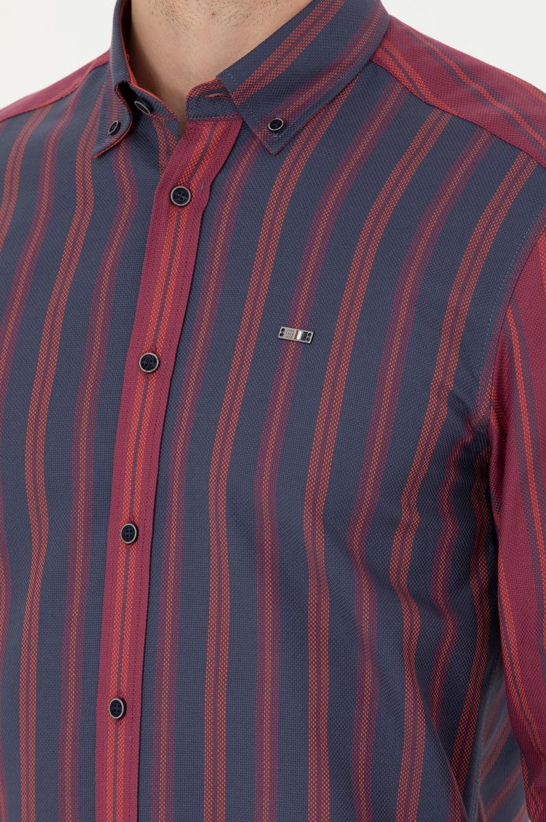 Erkek Lacivert Uzun Kollu Gömlek