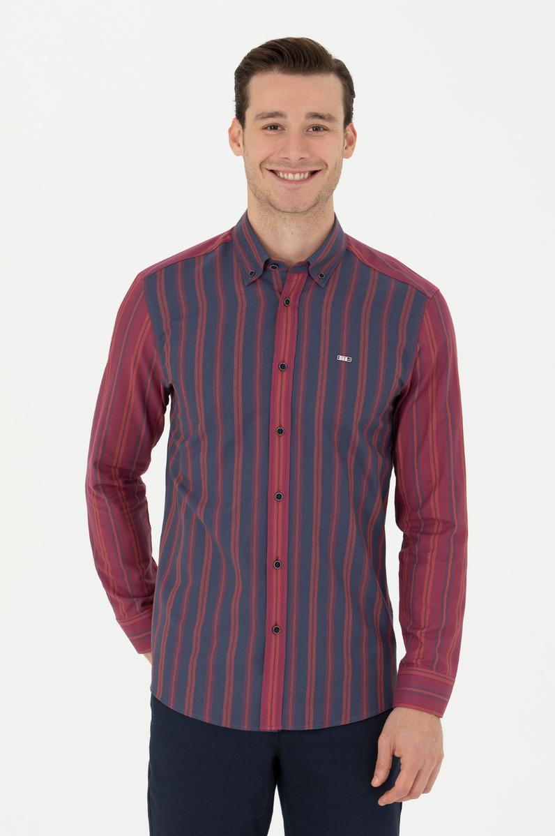 Erkek Lacivert Uzun Kollu Gömlek