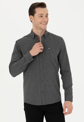 Erkek Antrasit Uzun Kollu Gömlek - 50276574062