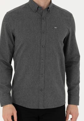 Erkek Antrasit Uzun Kollu Gömlek - 50276574062