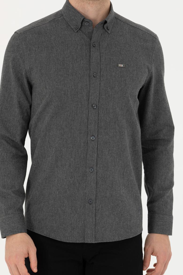 Erkek Antrasit Uzun Kollu Gömlek - 50276574062