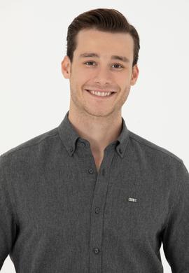 Erkek Antrasit Uzun Kollu Gömlek - 50276574062