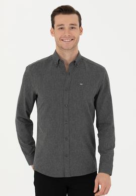 Erkek Antrasit Uzun Kollu Gömlek - 50276574062