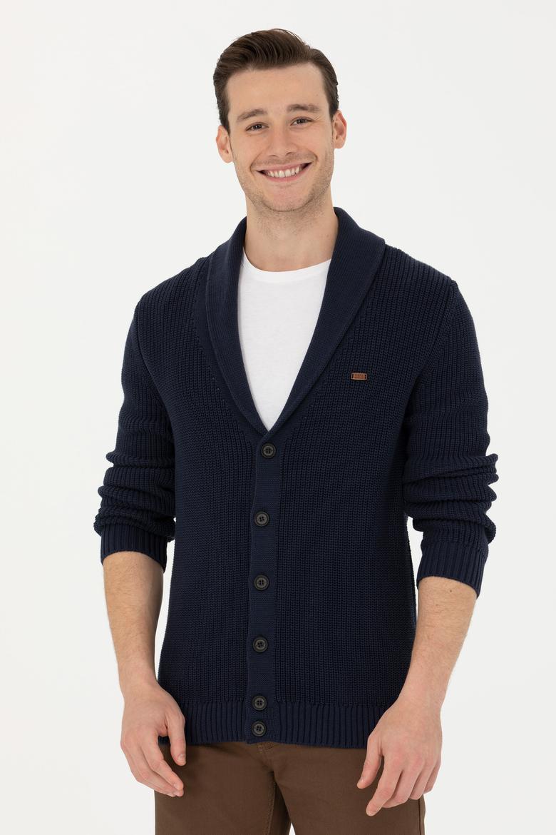 Erkek Lacivert Triko Hırka - 50277111010