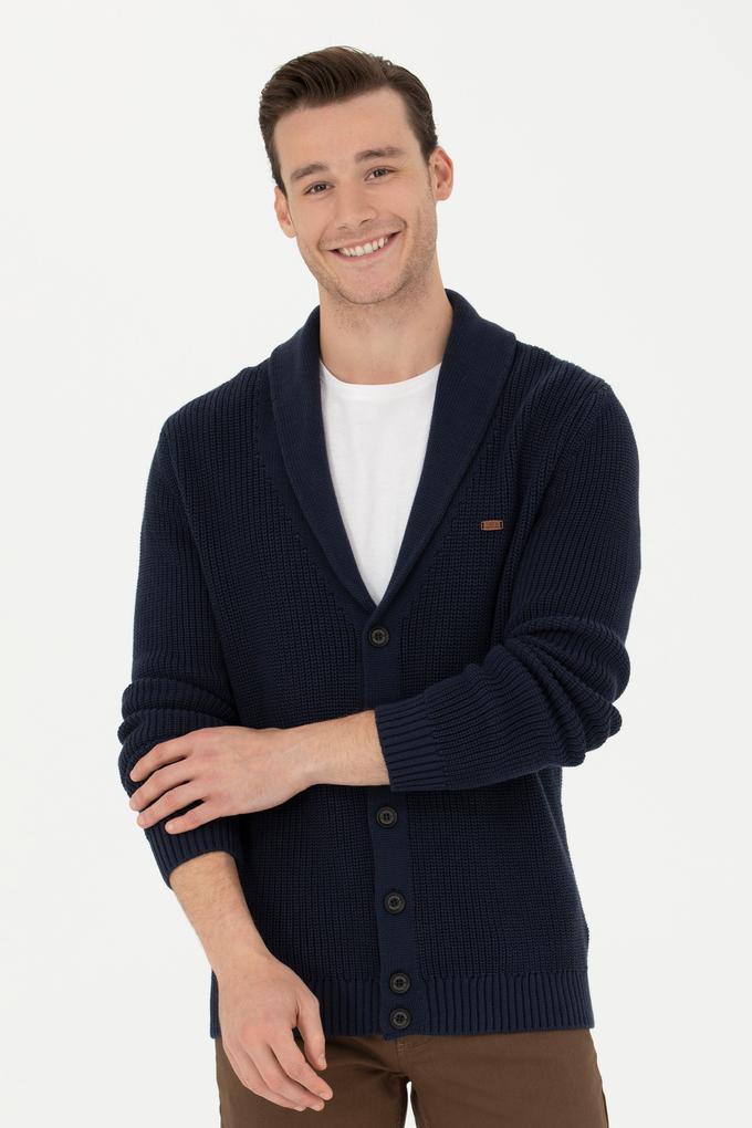 Erkek Lacivert Triko Hırka