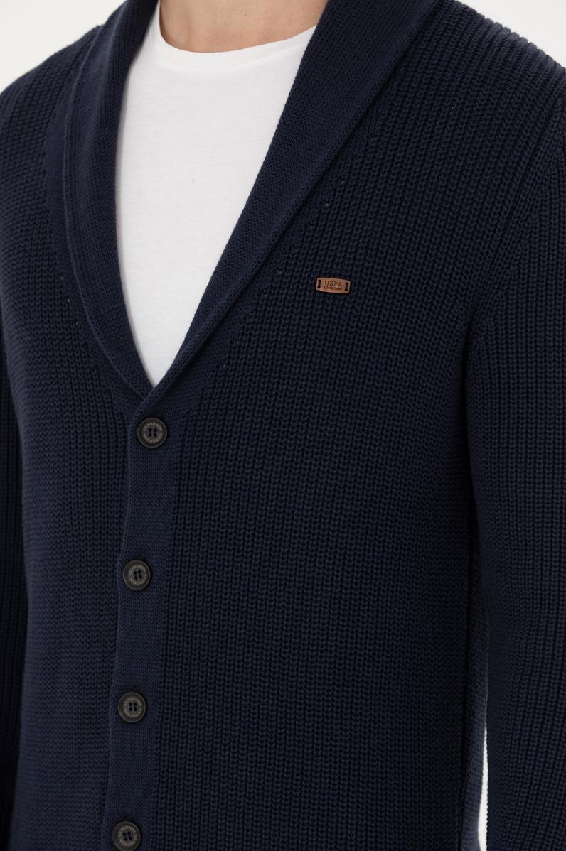 Erkek Lacivert Triko Hırka