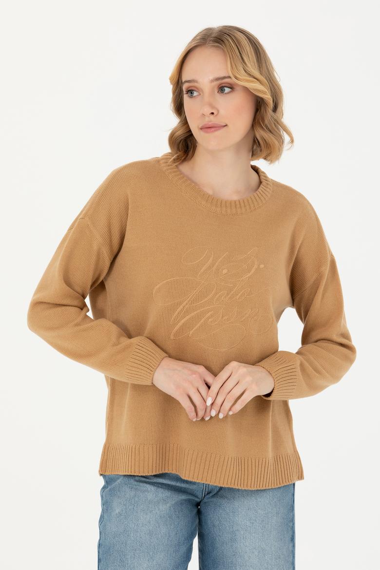 Kadın Kum Bisiklet Yaka Kazak - 50272035013