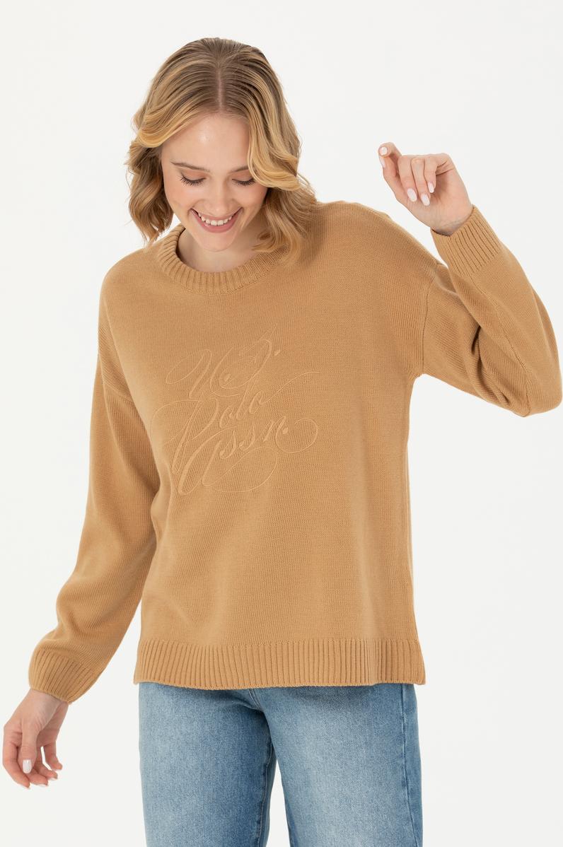 Kadın Kum Bisiklet Yaka Kazak