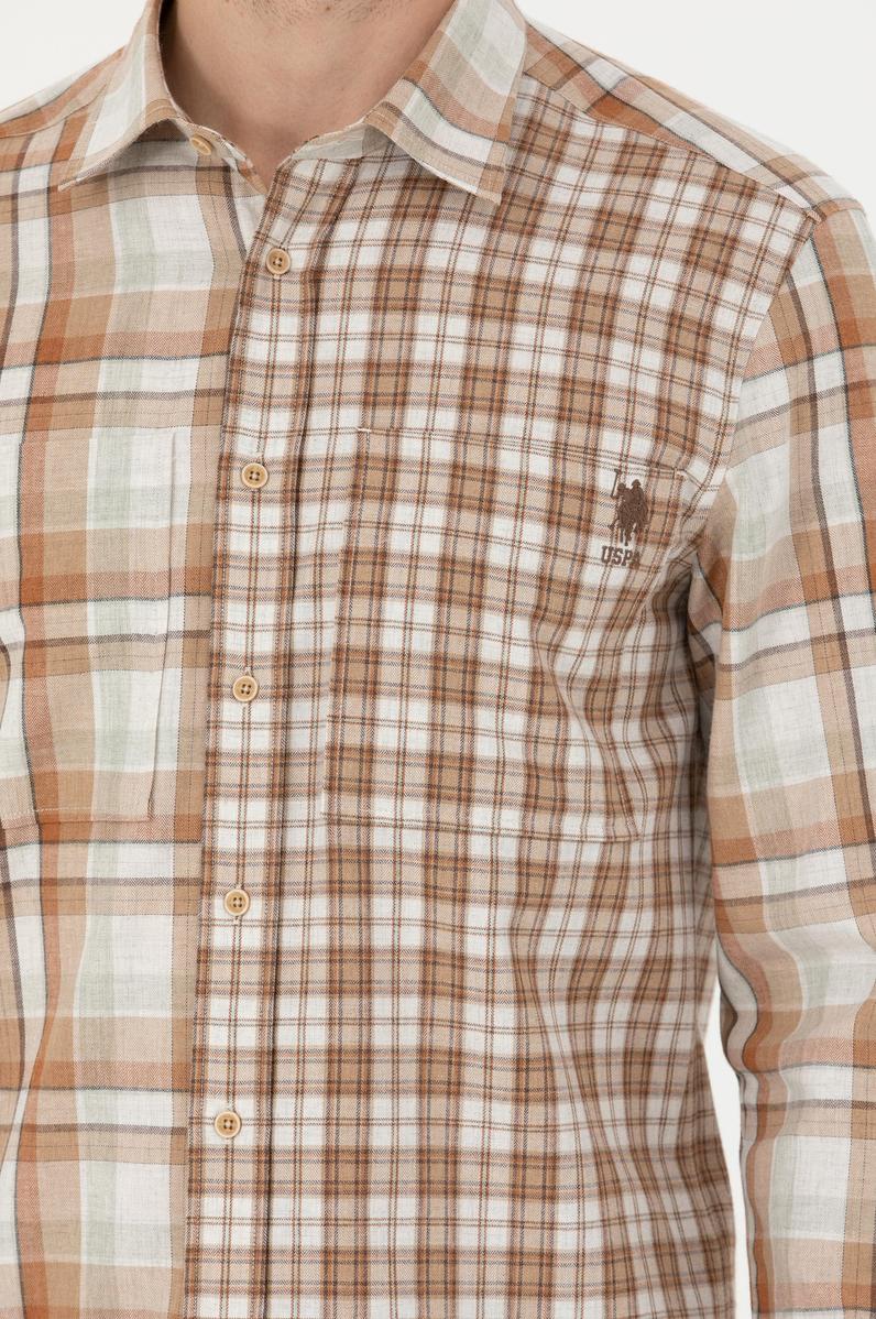 Erkek Kum Uzun Kollu Gömlek